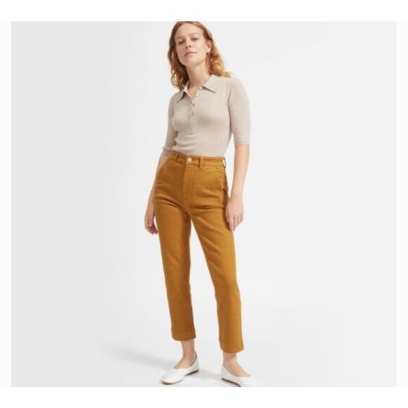 Everlane Pants - Everlane Straight Leg Crop Harvest Gold size 4
